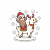 Sticker Alpaca Sloth Christmas (3) (Devant)