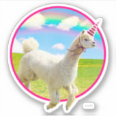Sticker Alpaca Unicorne sous ciel ciel (Devant)
