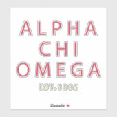 Sticker Alpha Chi Omega | Est. 1885 (Feuille)