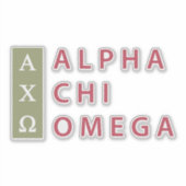 Sticker Alpha Chi Omega | Logo empilé (Devant)