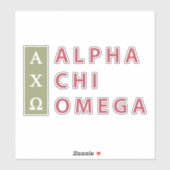 Sticker Alpha Chi Omega | Logo empilé (Feuille)