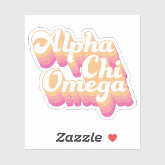 Sticker Alpha Chi Omega | Script Super (Feuille)