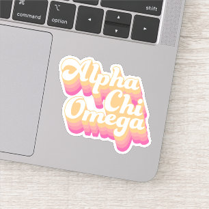 Sticker Alpha Chi Omega   Script Super