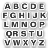 Sticker Alphabet à une seule tige (Recto)