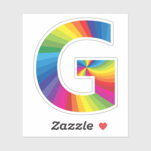 Sticker Alphabet arc-en-ciel coloré mignon G