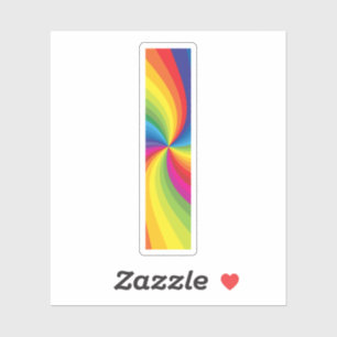 Sticker Alphabet arc-en-ciel coloré mignon I