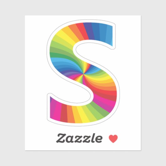 Sticker Alphabet arc-en-ciel coloré mignon S (Feuille)