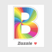 Sticker Alphabet arc-en-ciel couleur mignon B (Feuille)