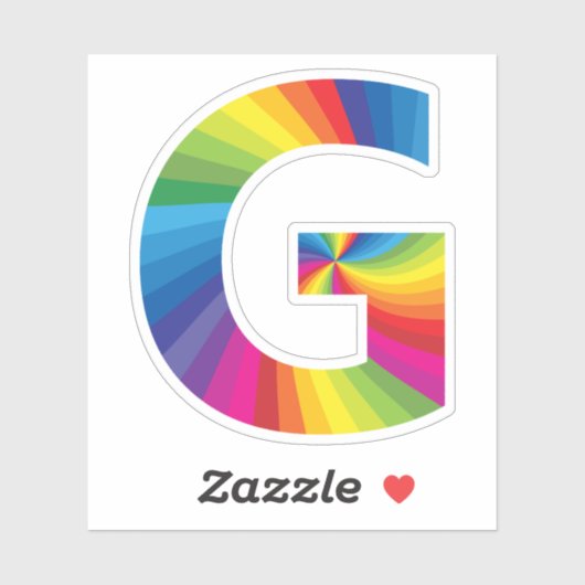 Sticker Alphabet arc-en-ciel couleur mignon G (Feuille)