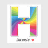 Sticker Alphabet arc-en-ciel couleur mignon H (Feuille)
