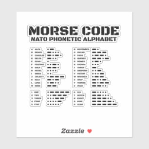 Sticker Alphabet de l'OTAN Code Morse Tableau A Z