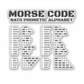 Sticker Alphabet de l'OTAN Code Morse Tableau A Z (Devant)