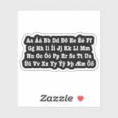 Sticker Alphabet islandais [Íslenska Stafrófið] (Feuille)
