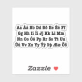 Sticker Alphabet islandais [Íslenska Stafrófið] (Feuille)