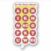 Sticker Alphabet Maori Apprentissage Te Réo (Devant)