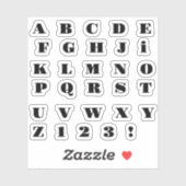 Sticker Alphabet noir (Feuille)