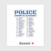 Sticker Alphabet phonétique pour la police (Feuille)