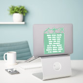 Sticker Alphabet phonétique Turquoise cool (Ordinateur portable sur le bureau)