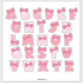 STICKER ALPHABET ROSE (Feuille)