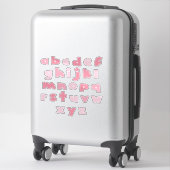 Sticker ALPHABET ROSE 'minuscule' (Sur valise)