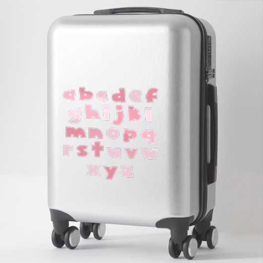 Sticker ALPHABET ROSE 'minuscule' (Sur valise)