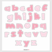 Sticker ALPHABET ROSE 'minuscule' (Feuille)