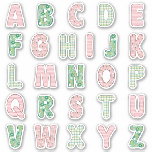 Sticker Alphabet Springtime (Devant)