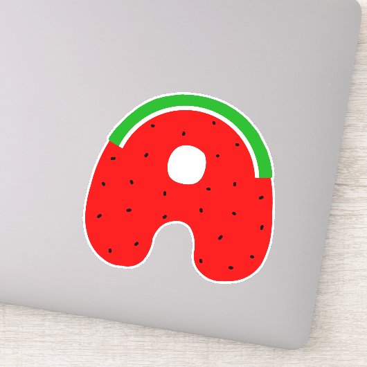 Sticker Alphabet, Sticker Lettre A, Watermelon (Détail)