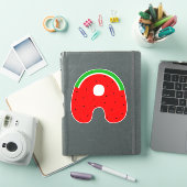 Sticker Alphabet, Sticker Lettre A, Watermelon (Couverture iPad)