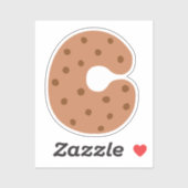Sticker Alphabet, Sticker Lettre C, Cookie (Feuille)