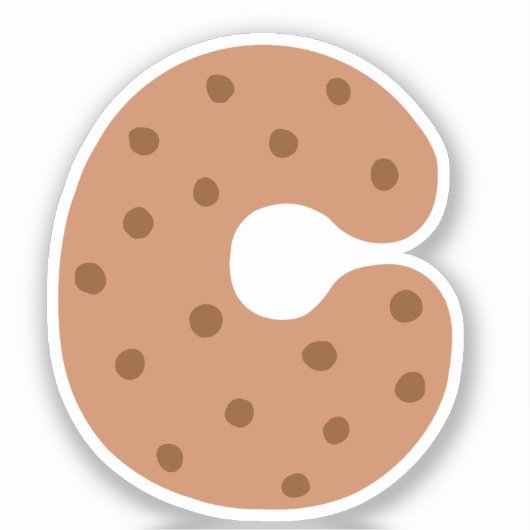 Sticker Alphabet, Sticker Lettre C, Cookie (Recto)