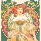 Sticker Alphonse Mucha Art Nouveau Daydream (Devant)