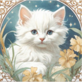 Sticker Alphonse Mucha Art Nouveau Kitten (Devant)