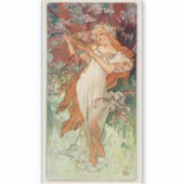 Sticker Alphonse Mucha, Les Saisons (1896) Printemps (Devant)