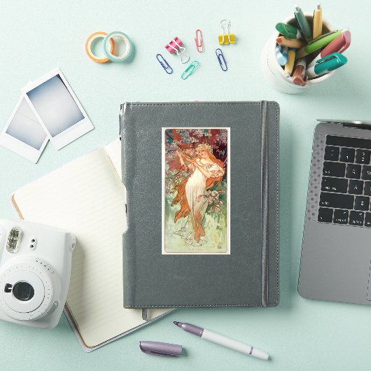 Sticker Alphonse Mucha, Les Saisons (1896) Printemps (Couverture iPad)