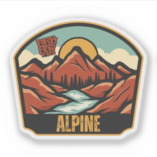 Sticker Alpine, Arkansas (Devant)