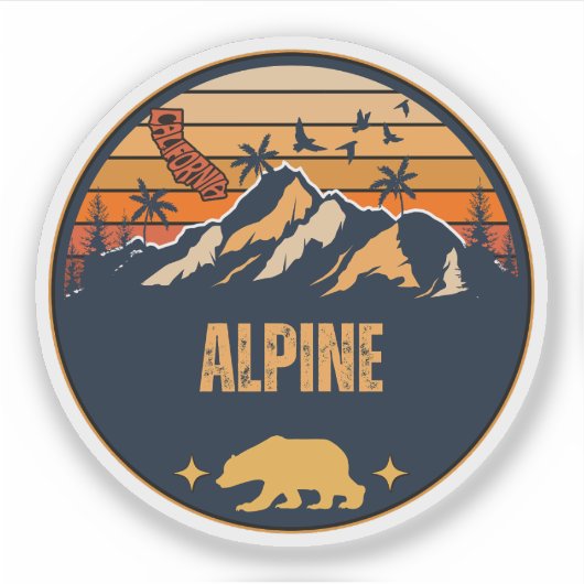 Sticker Alpine, Californie (Devant)