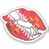 Sticker Alsace Alsacienne Lipstick Love Drapeau (Recto)
