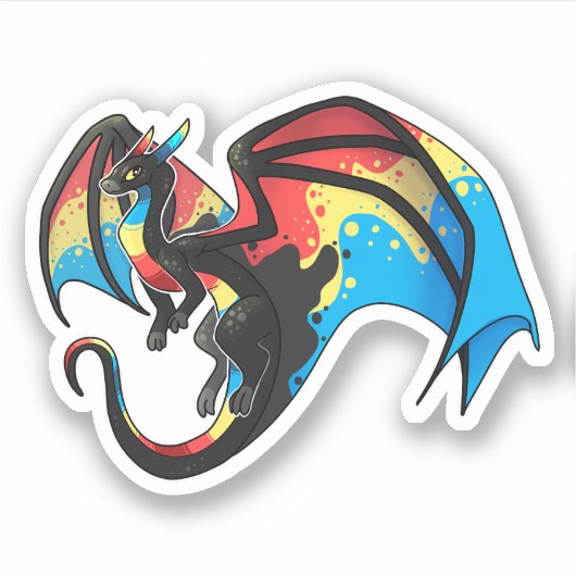 Sticker Alt Dragon à Fierté Polyamorale (Devant)