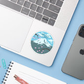 Sticker Altitude du Mont Fuji (Ordinateur portable avec iPhone)