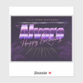 Sticker Alvaro Nom Prénom lila retro Broer (Feuille)