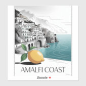 Sticker Amalfi Coast Minimalist Line Art (Feuille)
