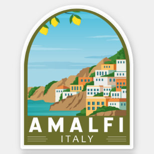 Sticker Amalfi Italie Retro Voyage Art Vintage