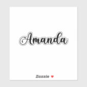 Sticker Amanda Nom - Calligraphie manuscrite (Feuille)