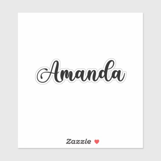 Sticker Amanda Nom - Calligraphie manuscrite (Feuille)