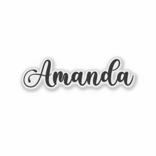 Sticker Amanda Nom - Calligraphie manuscrite (Devant)