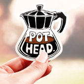 Sticker Amateur de café Pot Head Vinyle