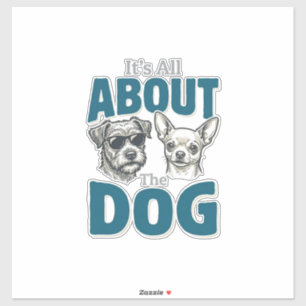 Sticker Amateur de chien drôle Gravure vintage Graphique_1
