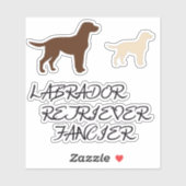 Sticker Amateur de Retriever du Labrador (Feuille)