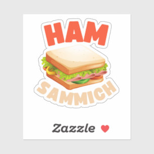 Sticker Amateur de sandwich jambon Sandwich au jambon drôl